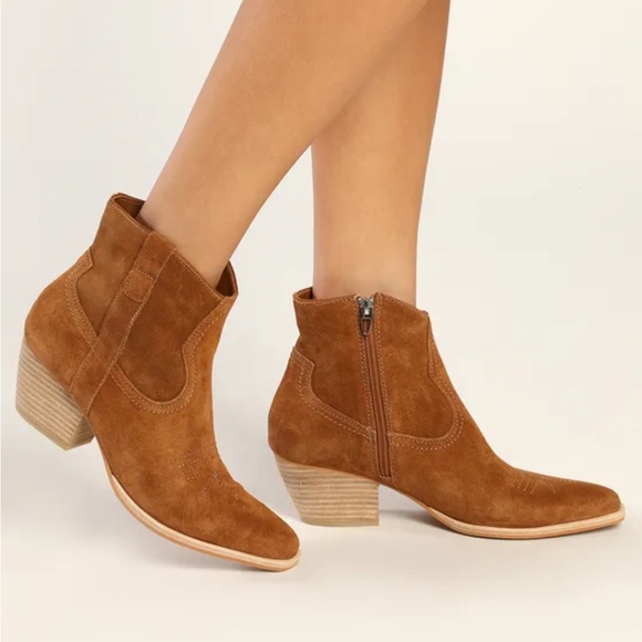 Dolce Vita Shoes - Dolce Vita Silma Brown Suede Leather Ankle Booties size 6
